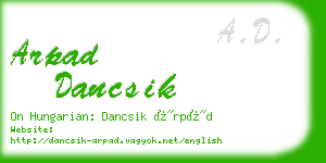 arpad dancsik business card